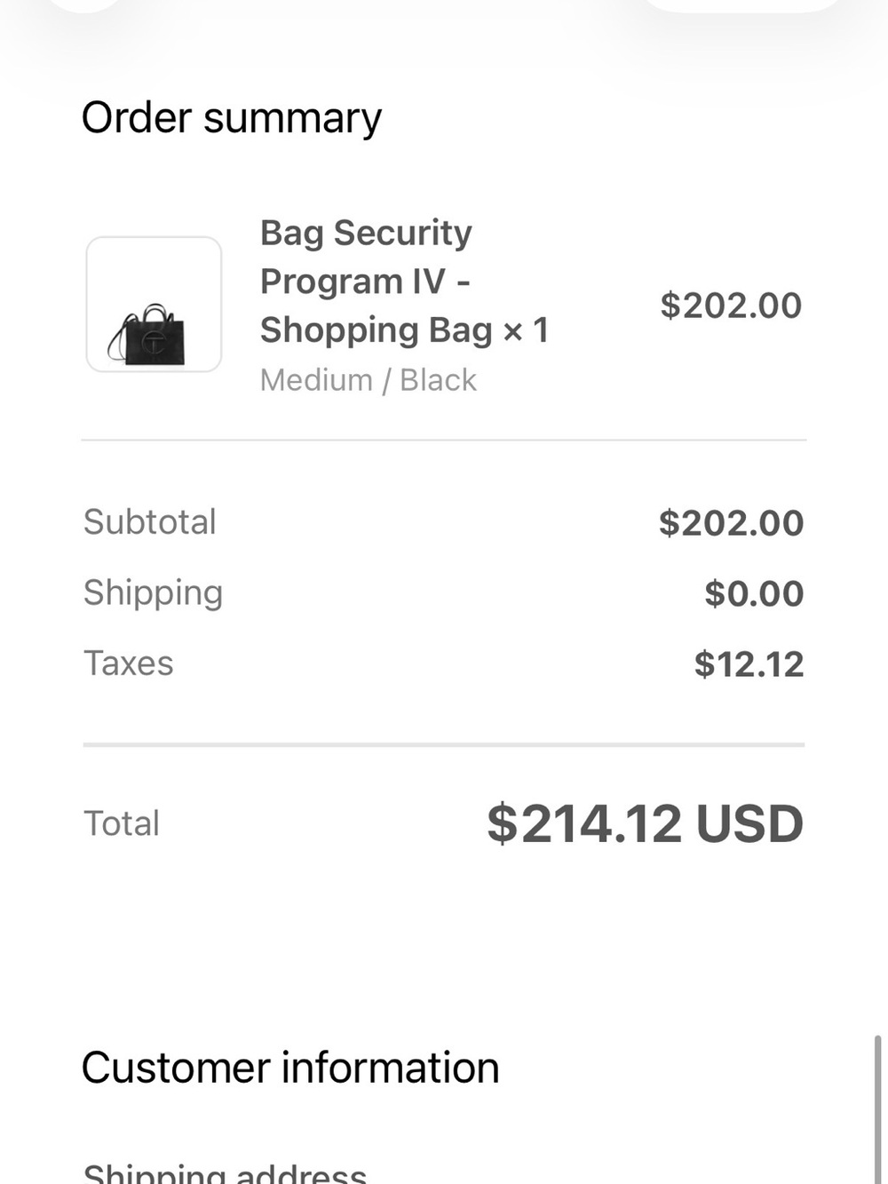 Telfar Medium Black Tote - Picture 7 of 7